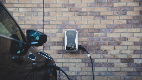 project ev charger on wall charging electric vehicle