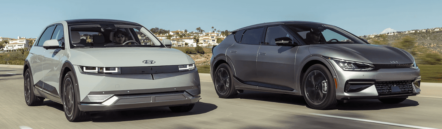 KIA and Hyundai electric models driving