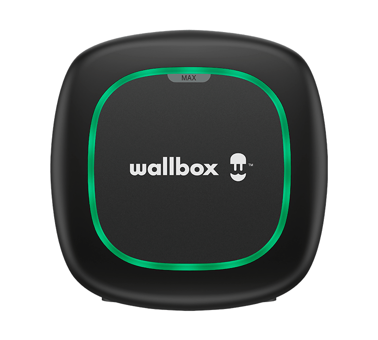 wallbox max black charger white background